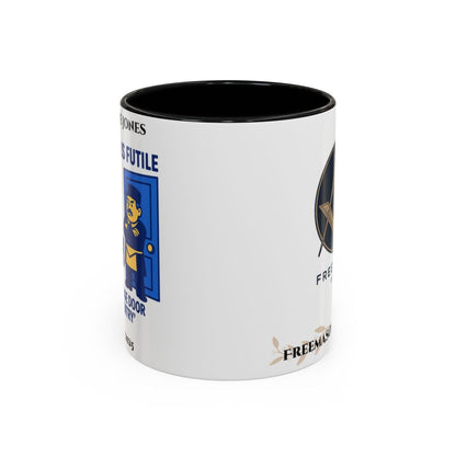 Premium Personalised Freemason Colour Rim Mug - Meme - resistance is file - Masonic Mugs