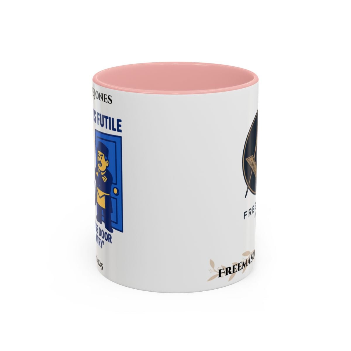 Premium Personalised Freemason Colour Rim Mug - Meme - resistance is file - Masonic Mugs