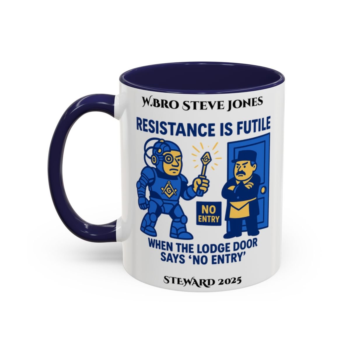 Premium Personalised Freemason Colour Rim Mug - Meme - resistance is file - Masonic Mugs
