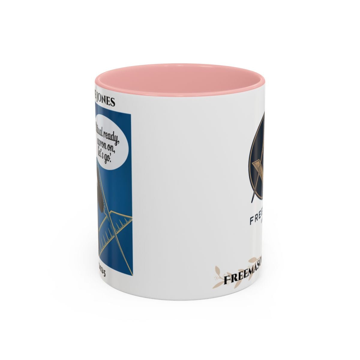 Premium Personalised Freemason Colour Rim Mug - Meme - Ritual Ready Apron On Let's go - Masonic Mugs