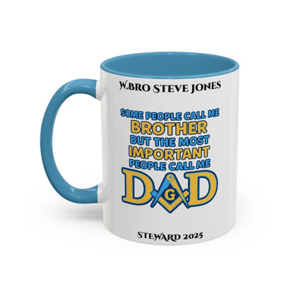 Premium Personalised Freemason Colour Rim Mug - Meme - Some people call me brother - Masonic Mugs