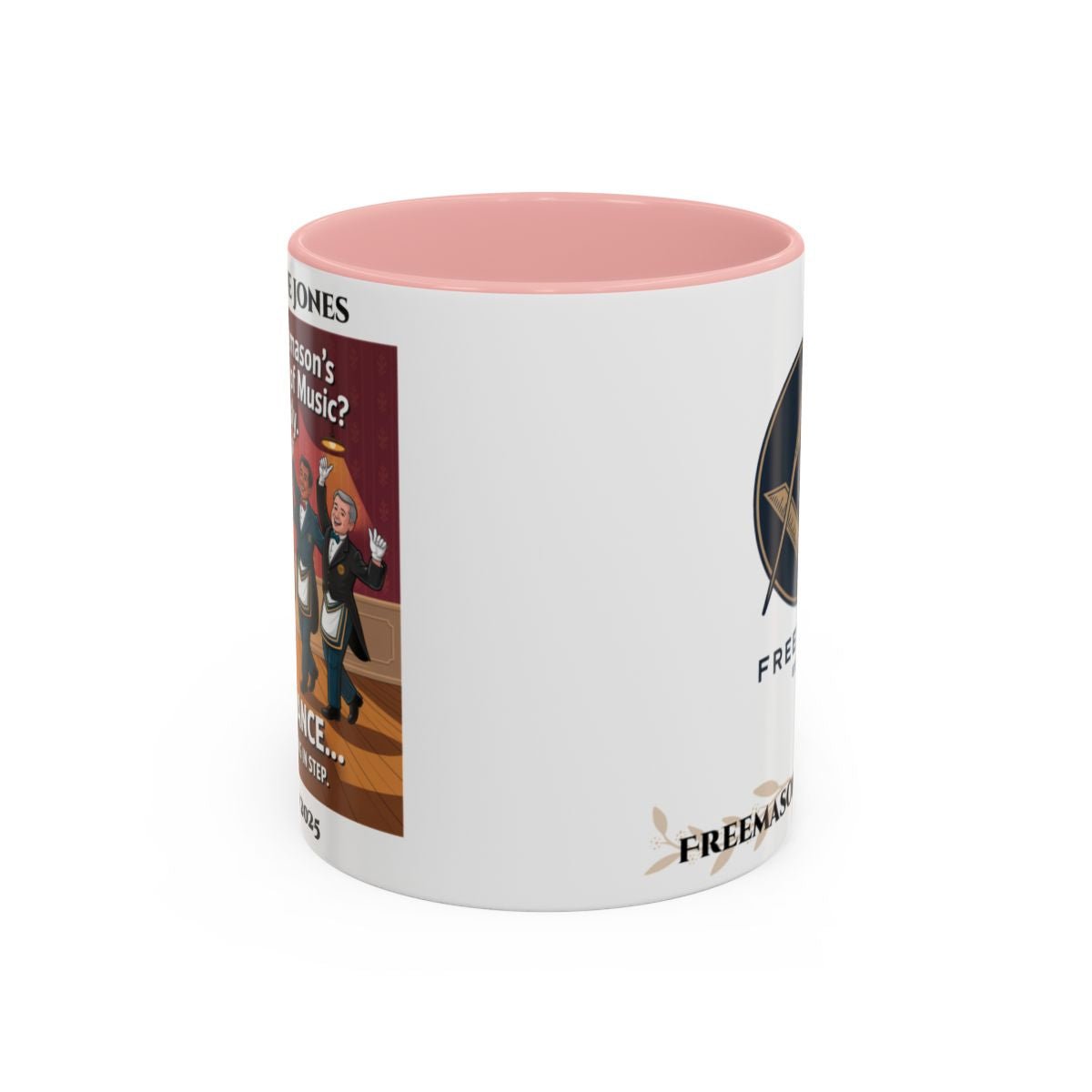 Premium Personalised Freemason Colour Rim Mug - Meme - Square Dance - Masonic Mugs
