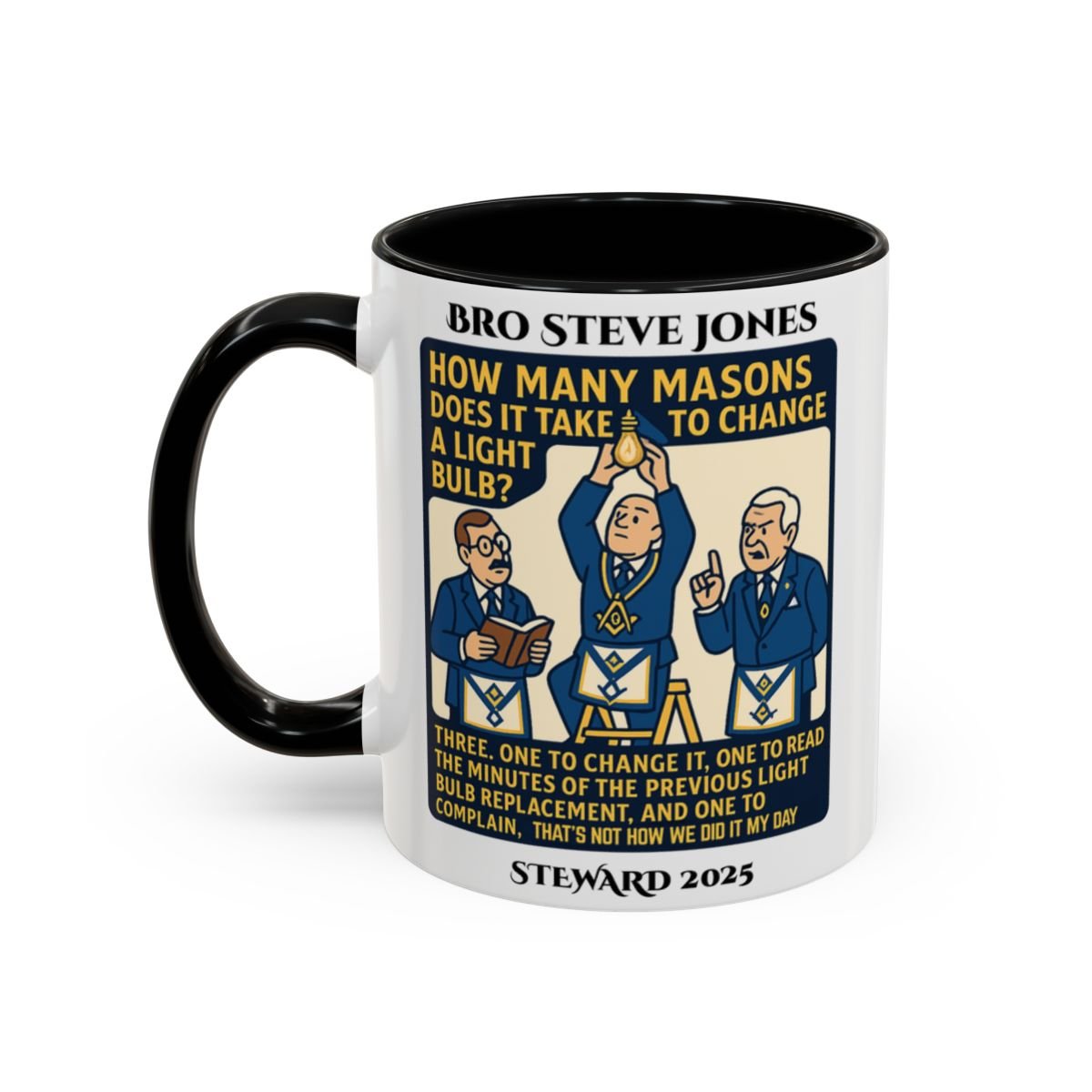 Premium Personalised Freemason Colour Rim Mug - Meme - THAT’S NOT HOW WE DID IT MY DAY - Masonic Mugs