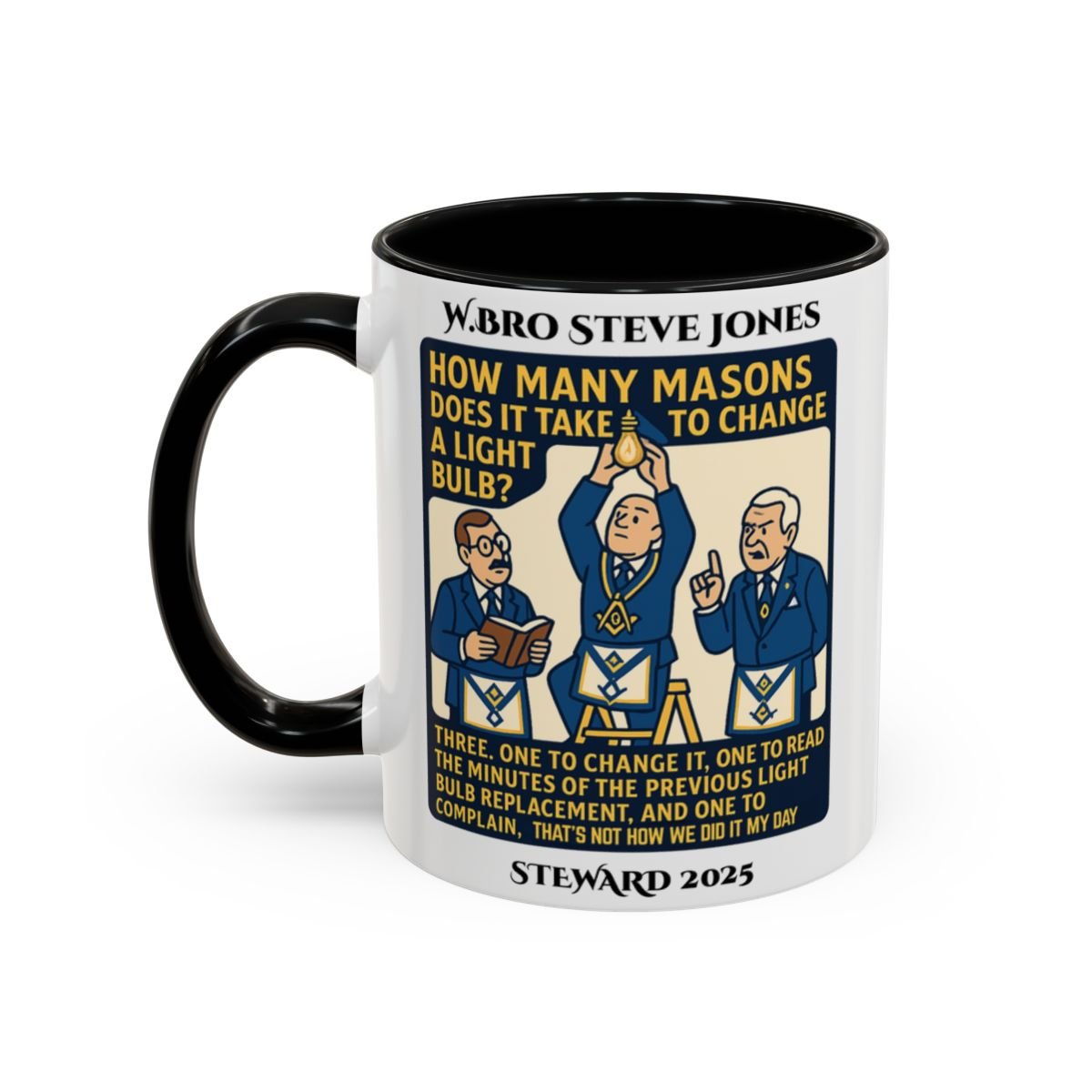 Premium Personalised Freemason Colour Rim Mug - Meme - THAT’S NOT HOW WE DID IT MY DAY - Masonic Mugs