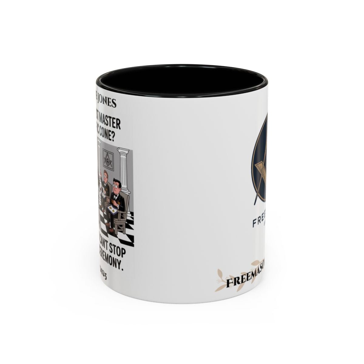 Premium Personalised Freemason Colour Rim Mug - Meme - Traffic Cone - Masonic Mugs