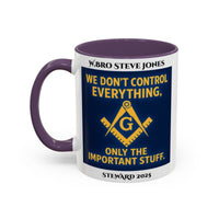 Premium Personalised Freemason Colour Rim Mug - Meme - We don't control everything - Masonic Mugs