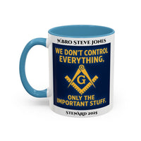 Premium Personalised Freemason Colour Rim Mug - Meme - We don't control everything - Masonic Mugs