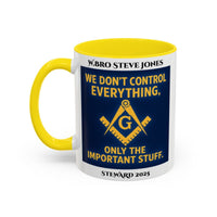 Premium Personalised Freemason Colour Rim Mug - Meme - We don't control everything - Masonic Mugs