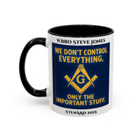 Premium Personalised Freemason Colour Rim Mug - Meme - We don't control everything - Masonic Mugs