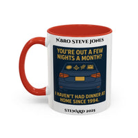 Premium Personalised Freemason Colour Rim Mug - Meme - Your'e out for a few nights a week? - Masonic Mugs