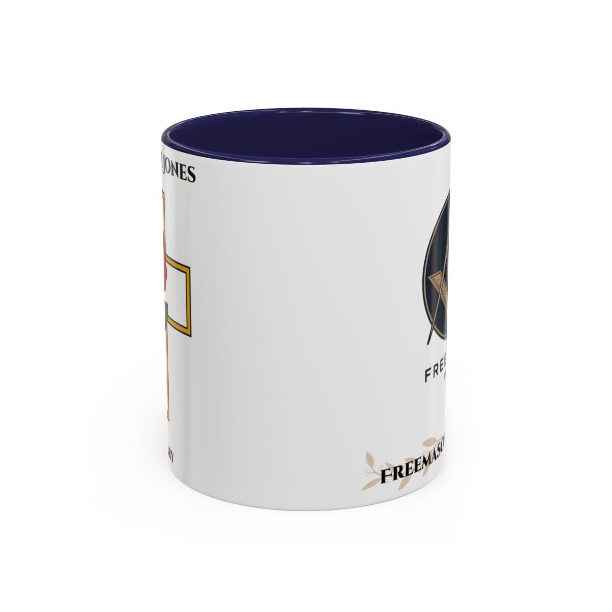 Premium Personalised Freemason Colour Rim Mug - Rose Croix Design - Masonic Mugs