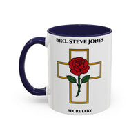 Premium Personalised Freemason Colour Rim Mug - Rose Croix Design - Masonic Mugs