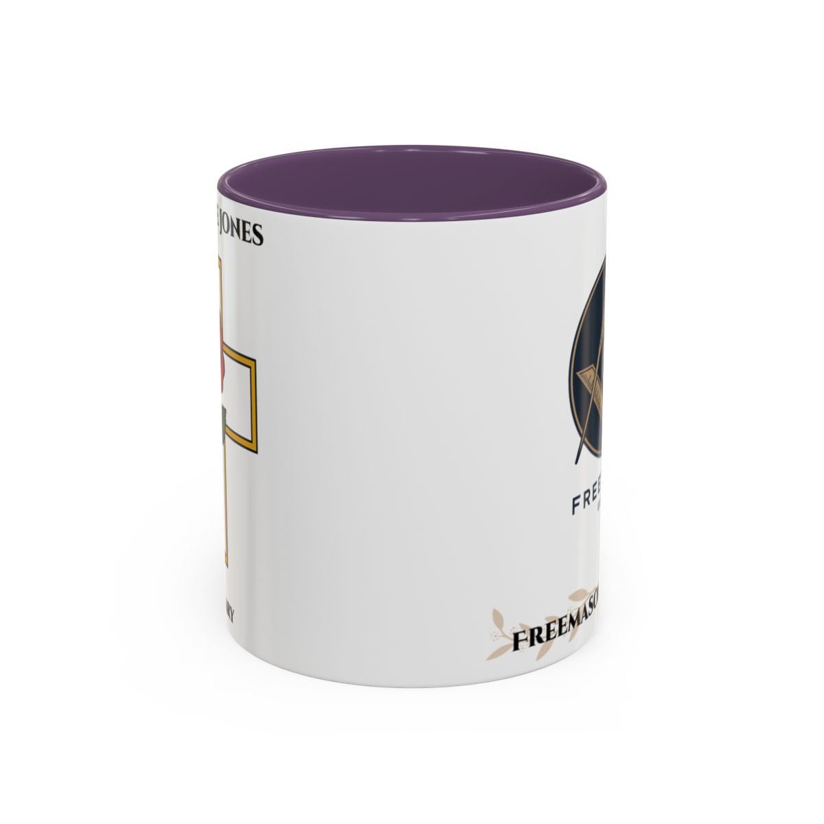 Premium Personalised Freemason Colour Rim Mug - Rose Croix Design - Masonic Mugs