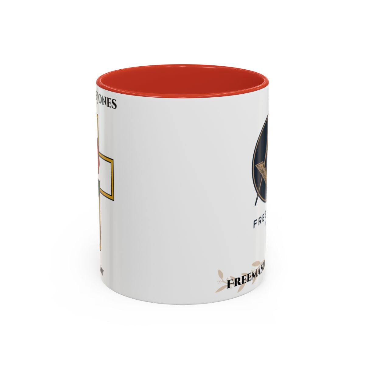 Premium Personalised Freemason Colour Rim Mug - Rose Croix Design - Masonic Mugs