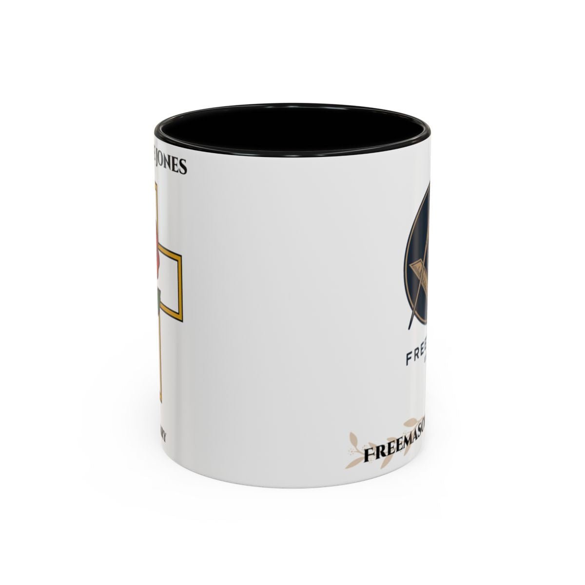 Premium Personalised Freemason Colour Rim Mug - Rose Croix Design - Masonic Mugs