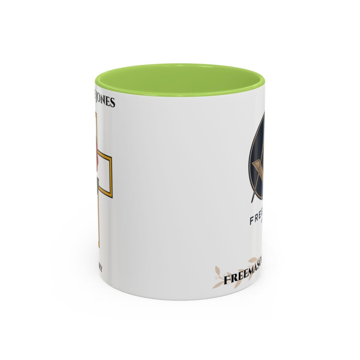 Premium Personalised Freemason Colour Rim Mug - Rose Croix Design - Masonic Mugs