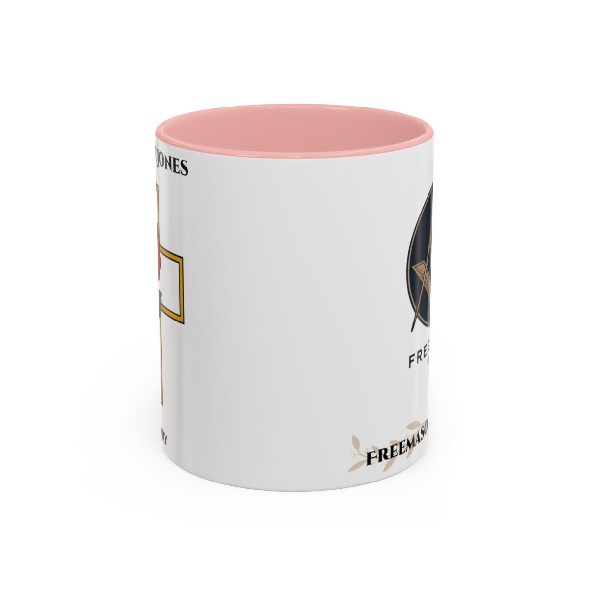 Premium Personalised Freemason Colour Rim Mug - Rose Croix Design - Masonic Mugs