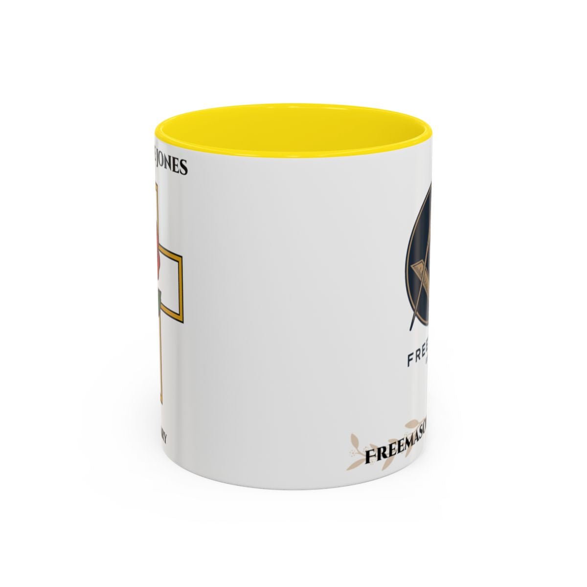 Premium Personalised Freemason Colour Rim Mug - Rose Croix Design - Masonic Mugs