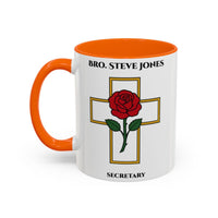 Premium Personalised Freemason Colour Rim Mug - Rose Croix Design - Masonic Mugs