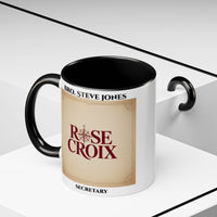 Premium Personalised Freemason Colour Rim Mug - Rose Croix Emblem - Masonic Mugs