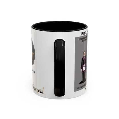 Premium Personalised Freemason Colour Rim Mug - Rose Croix Knight Design - Masonic Mugs