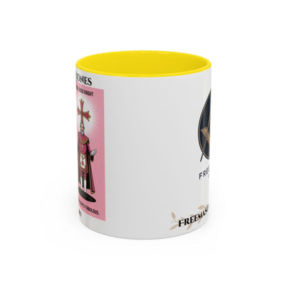 Premium Personalised Freemason Colour Rim Mug - Rose Croix Knight Design - Masonic Mugs