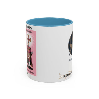 Premium Personalised Freemason Colour Rim Mug - Rose Croix Knight Design - Masonic Mugs