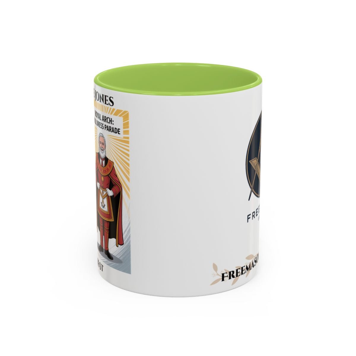 Premium Personalised Freemason Colour Rim Mug - Royal Arch Design - Masonic Mugs