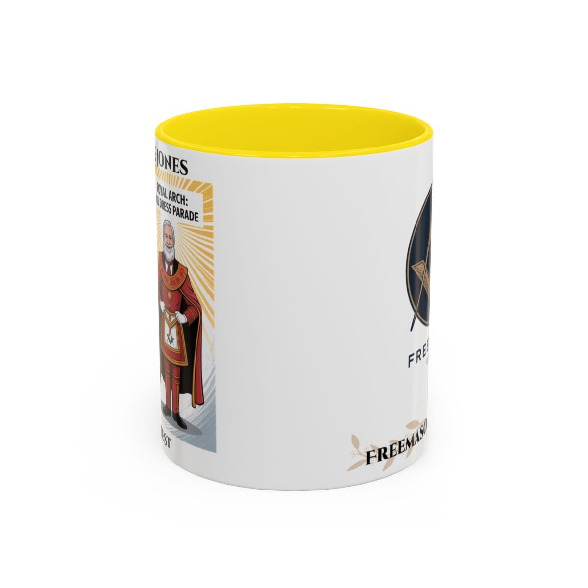 Premium Personalised Freemason Colour Rim Mug - Royal Arch Design - Masonic Mugs