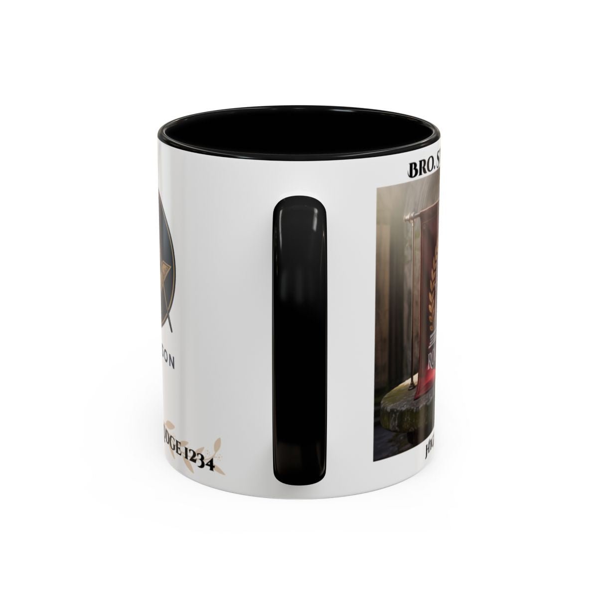 Premium Personalised Freemason Colour Rim Mug - Royal Arch Masonic Gift - Masonic Mugs