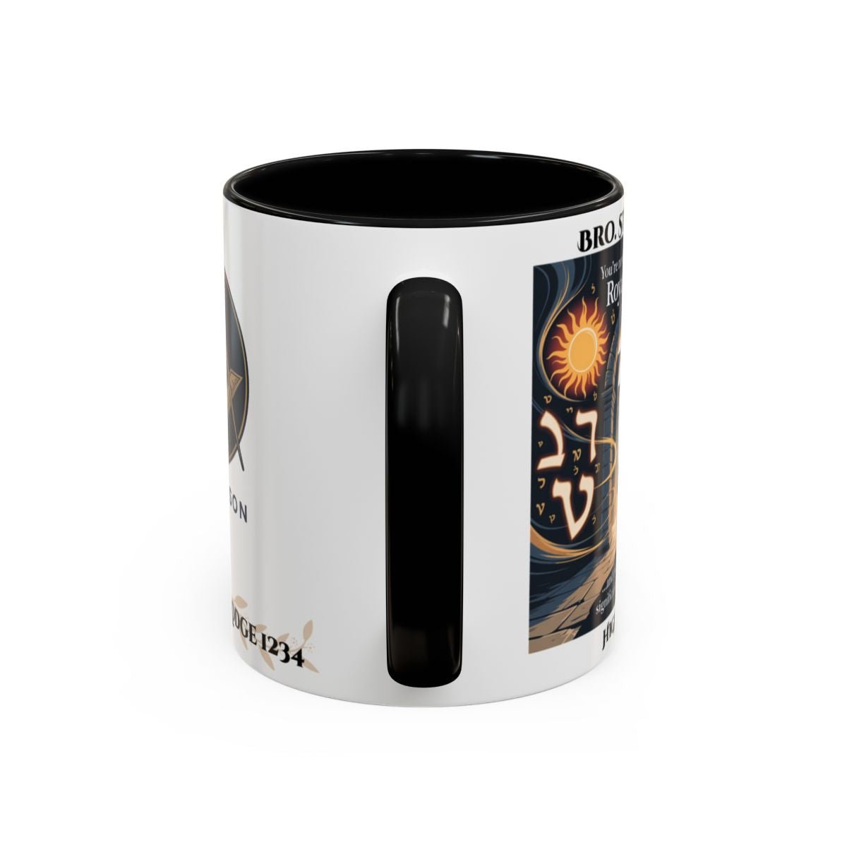 Premium Personalised Freemason Colour Rim Mug - Royal Arch Unique Design Gift - Masonic Mugs