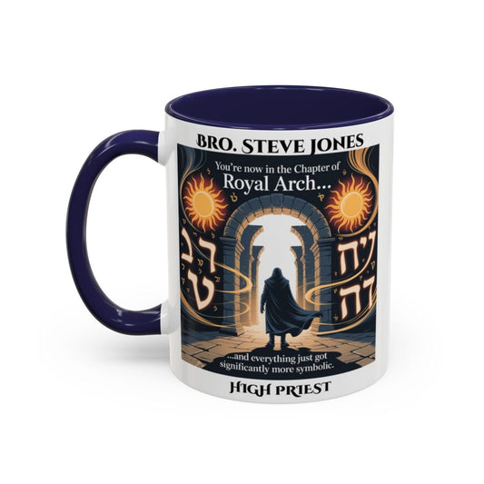 Premium Personalised Freemason Colour Rim Mug - Royal Arch Unique Design Gift - Masonic Mugs