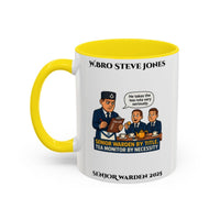 Premium Personalised Freemason Colour Rim Mug - Senior Warden Design - By Tiltle, Tea Monitor by Necessity - Masonic Mugs