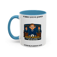 Premium Personalised Freemason Colour Rim Mug - Senior Warden Design - Ears on the Master - Masonic Mugs