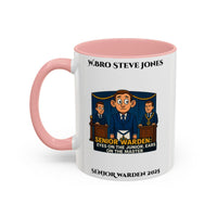 Premium Personalised Freemason Colour Rim Mug - Senior Warden Design - Ears on the Master - Masonic Mugs
