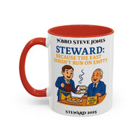 Premium Personalised Freemason Colour Rim Mug - Steward Design - Because the East Doesn't run on empty - Masonic Mugs