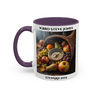 Premium Personalised Freemason Colour Rim Mug - Steward Design - Cornucopia - Masonic Mugs