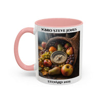 Premium Personalised Freemason Colour Rim Mug - Steward Design - Cornucopia - Masonic Mugs