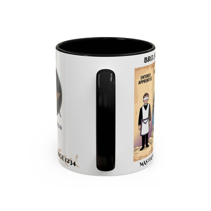 Premium Personalised Freemason Colour Rim Mug - Third Degree - Master Mason - Masonic Mugs