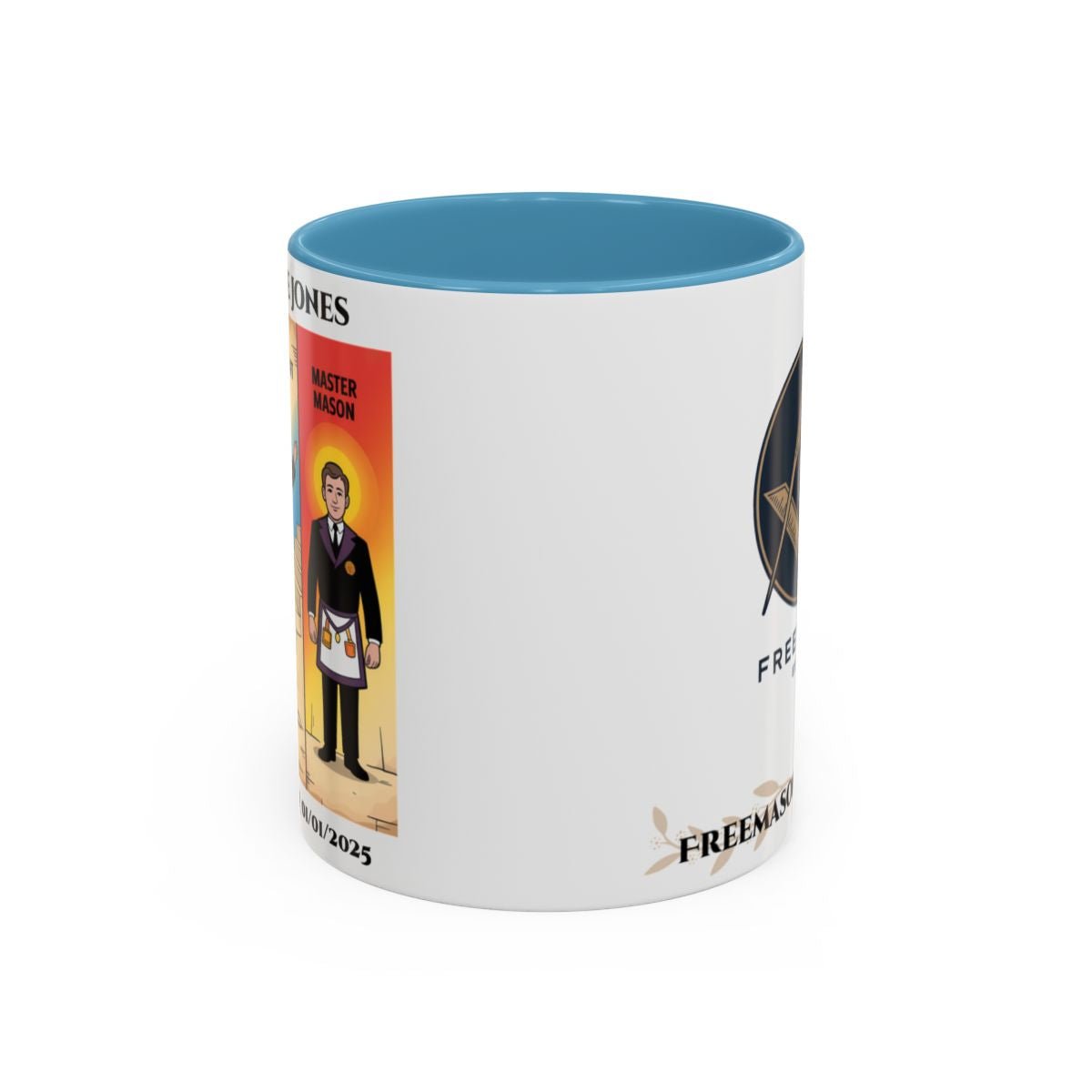 Premium Personalised Freemason Colour Rim Mug - Third Degree - Master Mason - Masonic Mugs