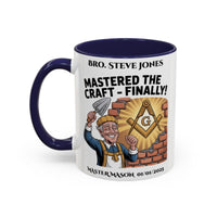 Premium Personalised Freemason Colour Rim Mug - Third Degree - Master Mason - Mastered the Craft finally - Masonic Mugs