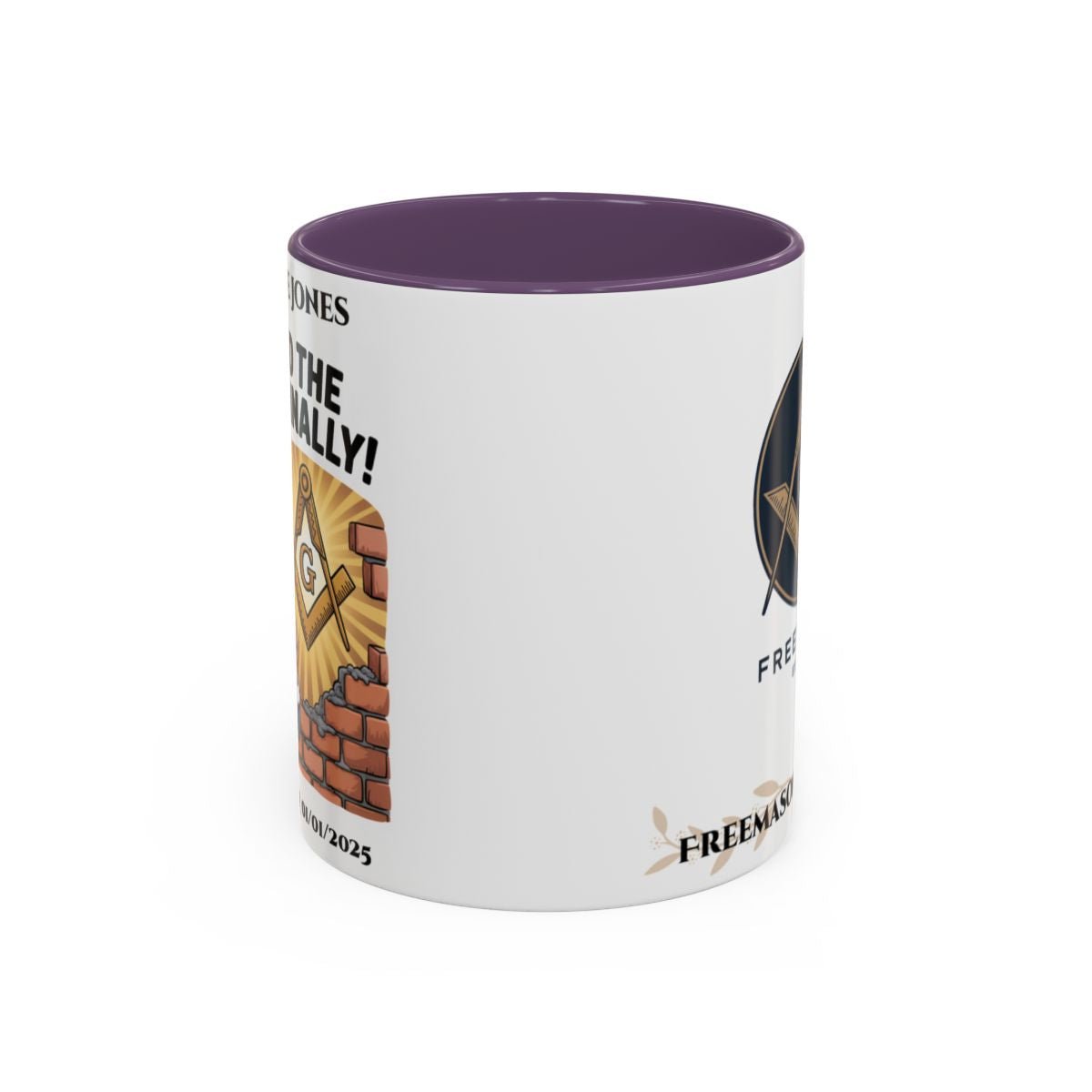 Premium Personalised Freemason Colour Rim Mug - Third Degree - Master Mason - Mastered the Craft finally - Masonic Mugs