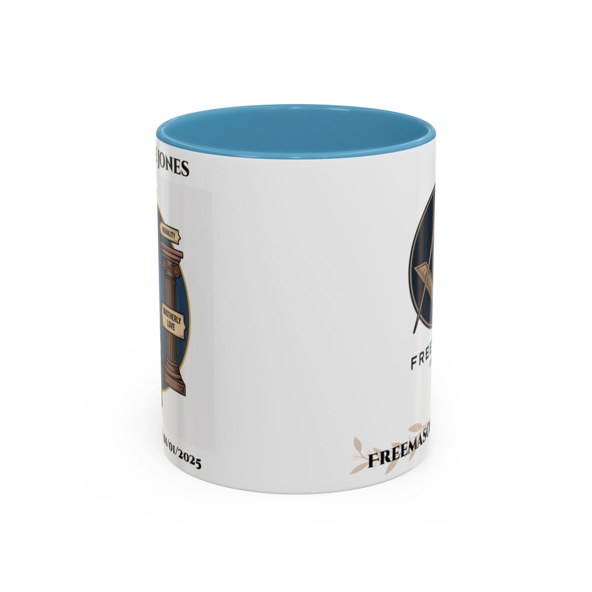 Premium Personalised Freemason Colour Rim Mug - Third Degree - Master Mason - Morality Love. Truth - Masonic Mugs
