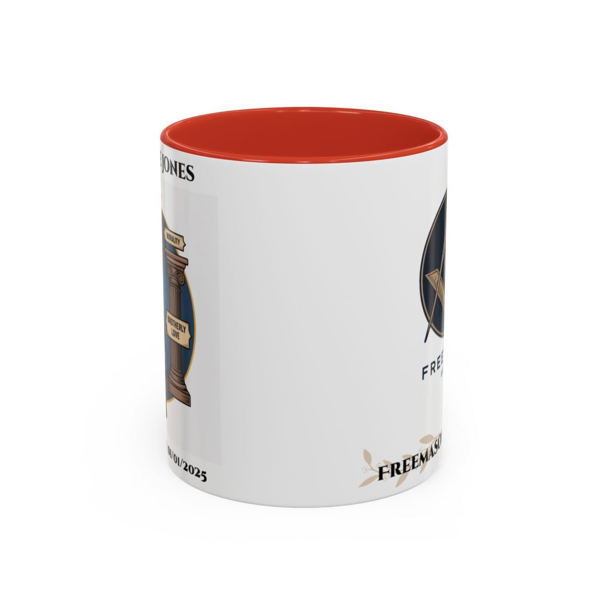 Premium Personalised Freemason Colour Rim Mug - Third Degree - Master Mason - Morality Love. Truth - Masonic Mugs