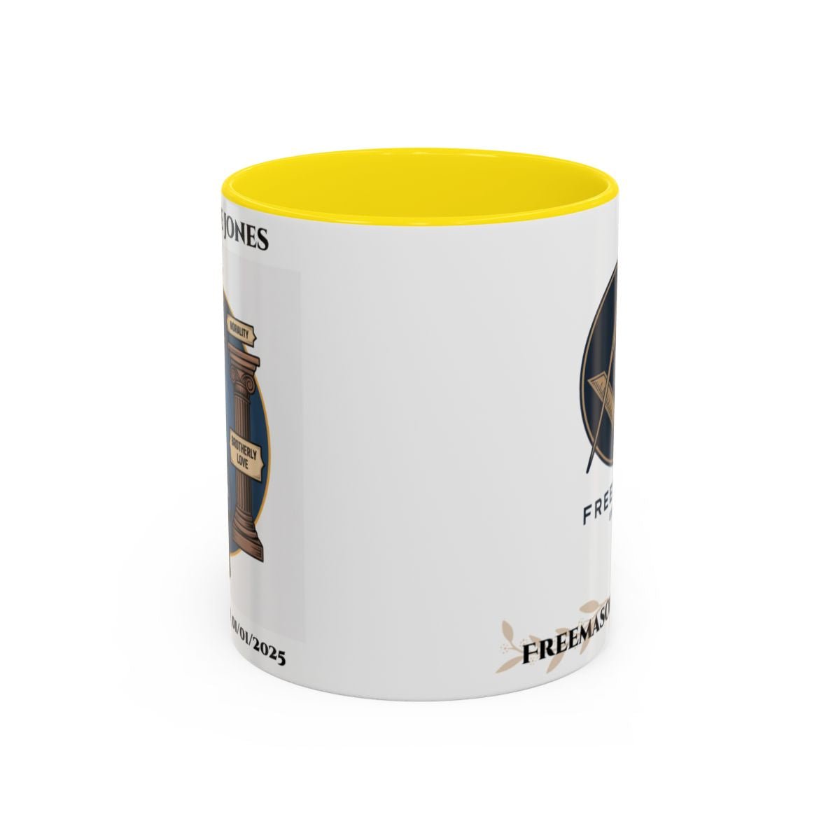 Premium Personalised Freemason Colour Rim Mug - Third Degree - Master Mason - Morality Love. Truth - Masonic Mugs