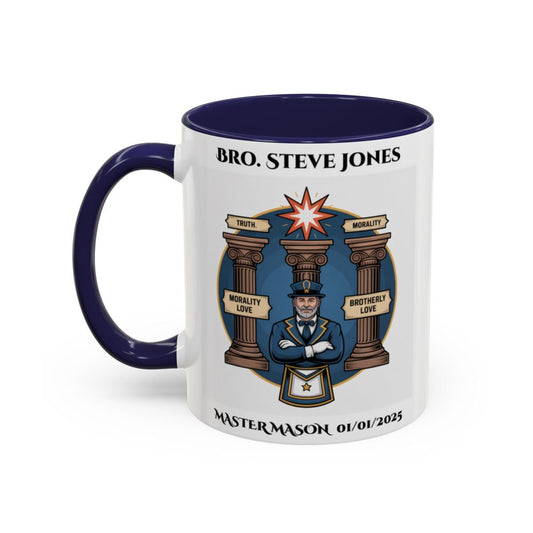 Premium Personalised Freemason Colour Rim Mug - Third Degree - Master Mason - Morality Love. Truth - Masonic Mugs