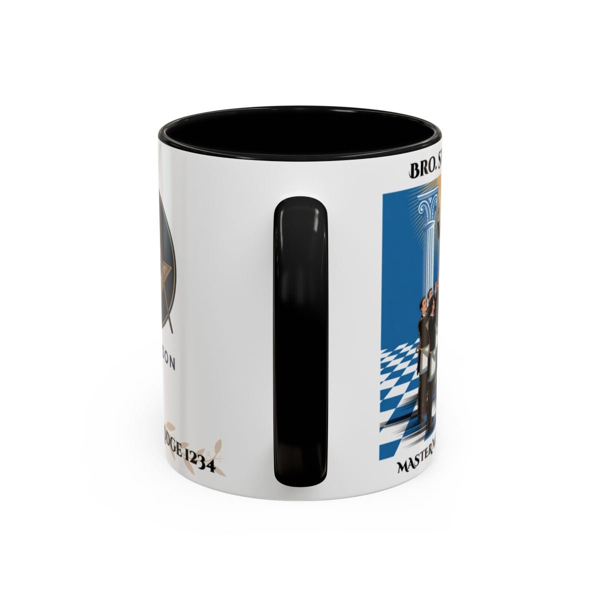 Premium Personalised Freemason Colour Rim Mug - Third Degree - Master Mason - Raised - Masonic Mugs