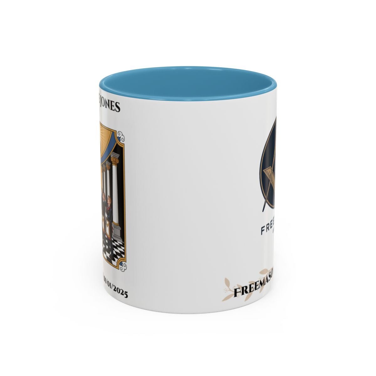 Premium Personalised Freemason Colour Rim Mug - Third Degree - Master Mason - Raised - Masonic Mugs