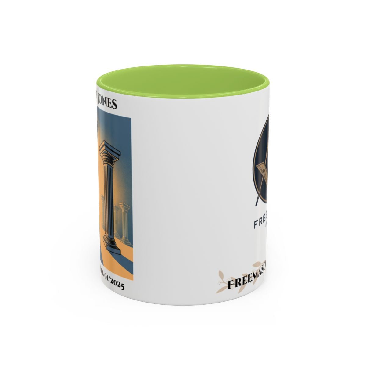 Premium Personalised Freemason Colour Rim Mug - Third Degree - Master Mason - Raised - Masonic Mugs