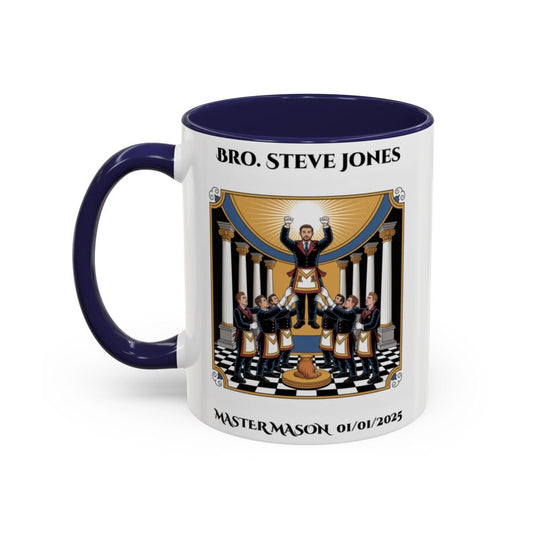 Premium Personalised Freemason Colour Rim Mug - Third Degree - Master Mason - Raised - Masonic Mugs